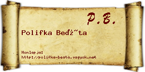 Polifka Beáta névjegykártya